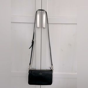 Kate Spade black leather crossbody purse